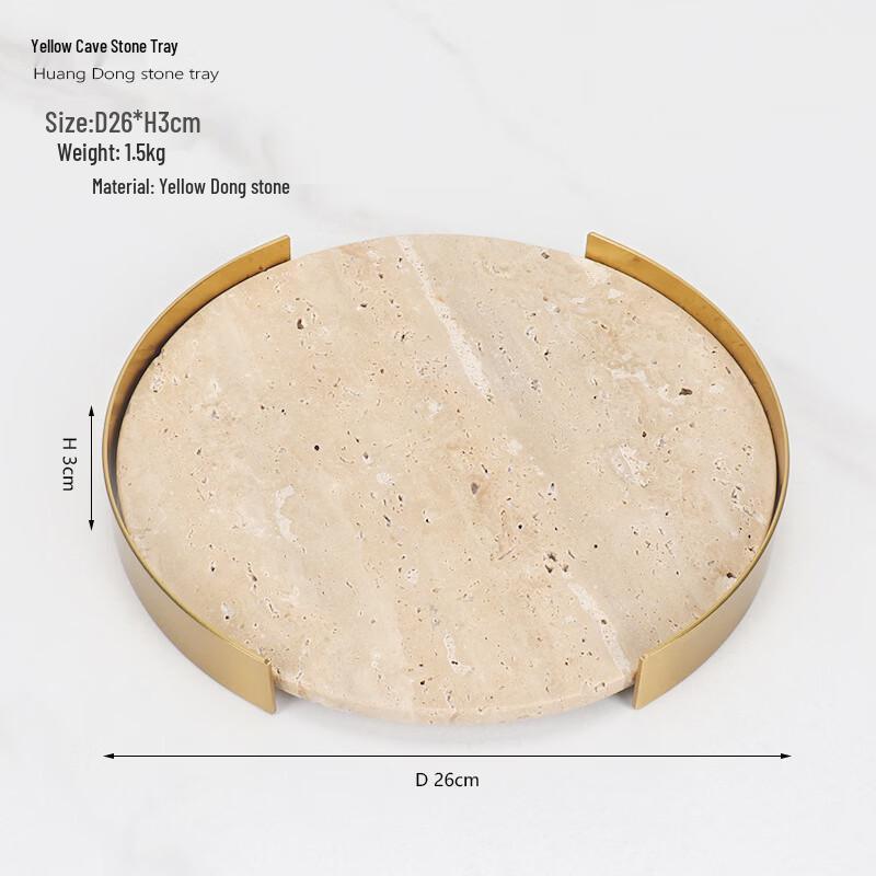 Abay Round Decorative Stone Tray