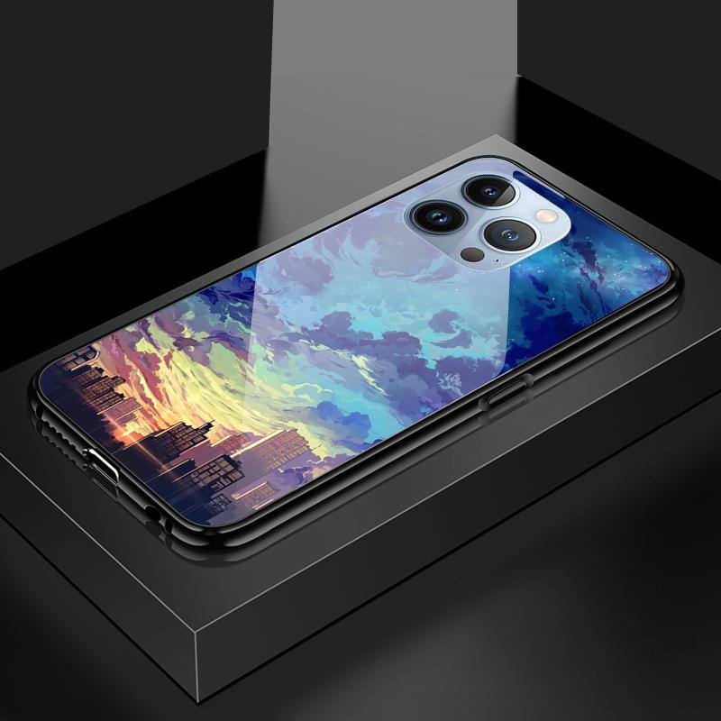 Tempered Glass Phone Case For OPPO Reno13 Reno14 Realme 11 12Pro 14 GTNeo6 C21Y C53 C75 OnePlus Nord2 NordCE3Lite Soft Edge Shockproof Smooth Shell