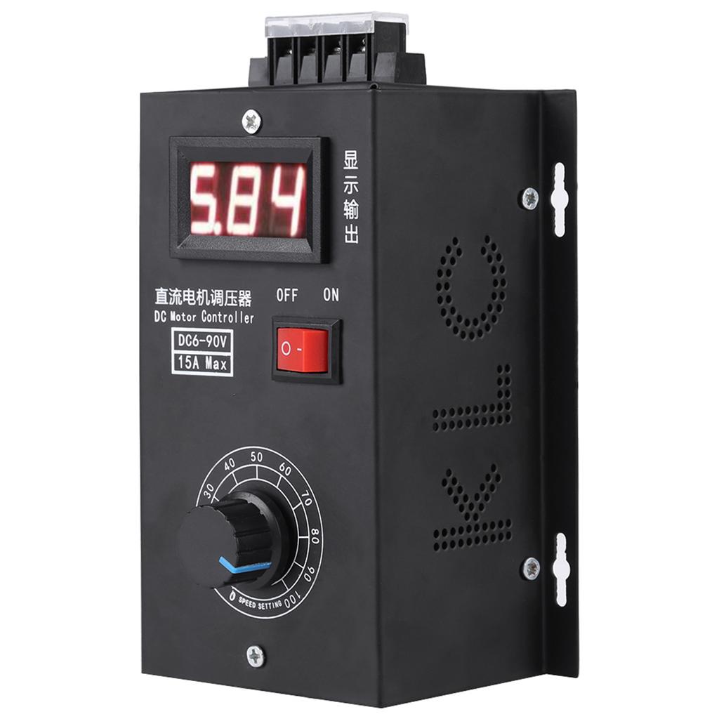 Universal 6V ‑ 90V PWM Direct Current Motor Speed Control PLC 15A Governor Volt Display