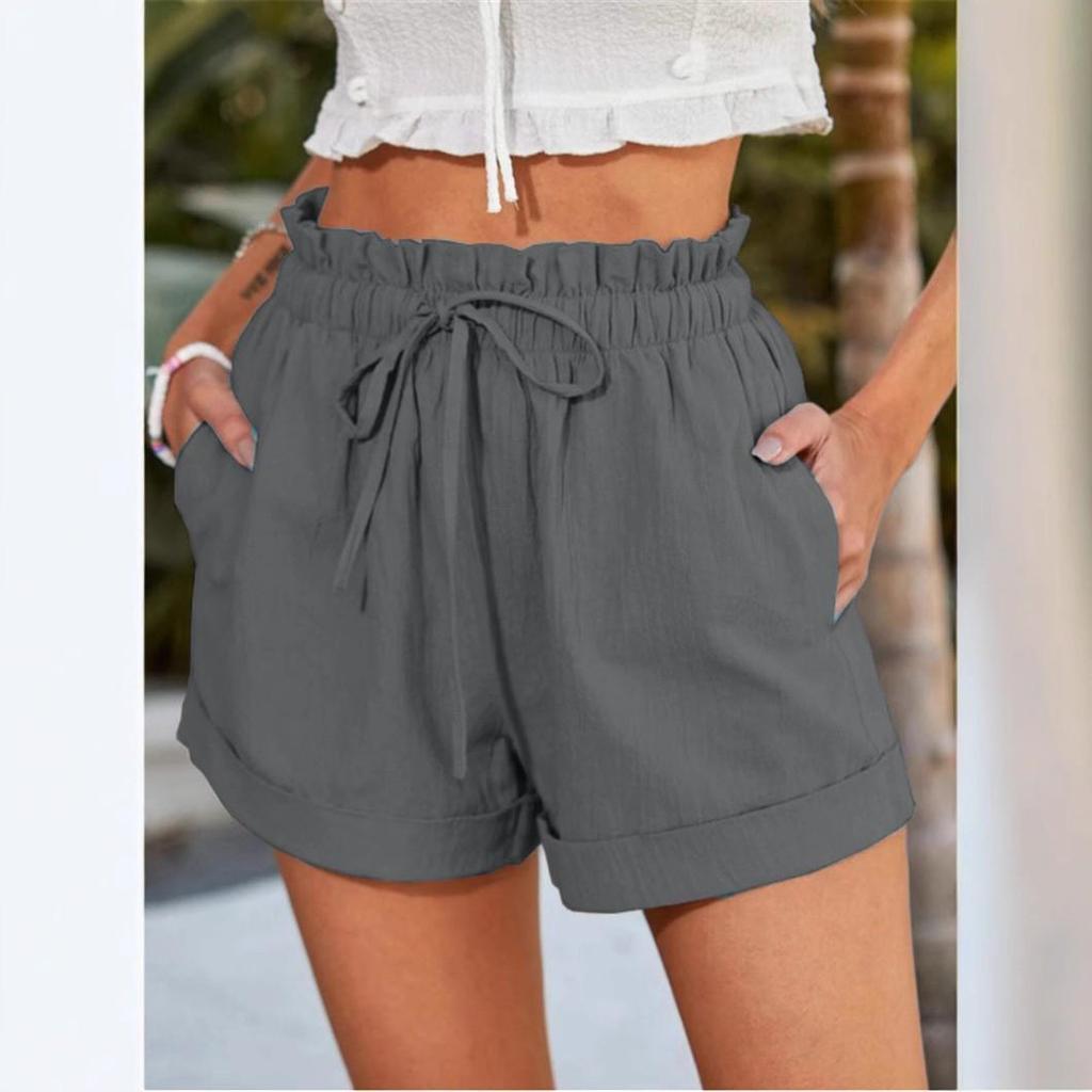 2025 Summer Women's Casual Loose Solid Color Fashion Shorts
