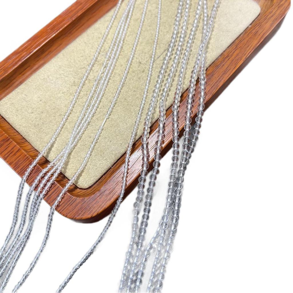 Weiße Kristall-Rundperlen, 2/3 mm, lose Perlen für DIY Halsketten- & Armbandzubehör
