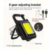 Mini LED Keychain Flashlight COB Work Light Rechargeable Pocket Torch with Strong Magnet Clip for Outdoor Camping Emergency Use