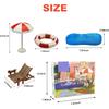 Miniatuurowy domek dla lalek Basen Akcesoria Mini Plaża Akcesoria do domku dla lalek Mini Leżak Parasol Koło do pływania Model basenu
