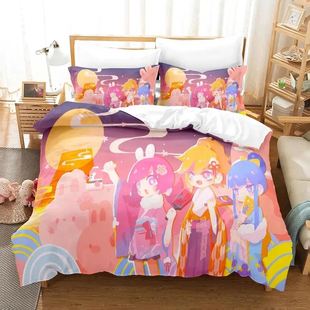 Anime Muse Dash Game Bedding Set Duvet Cover Bed Set Quilt Cover Pillowcase Comforter King Queen Size Boys Adult Bedding Set