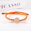 Stainless Steel Multi-Color Adjustable Bracelet with Round Tag for Laser Engraving, 15mm Hole