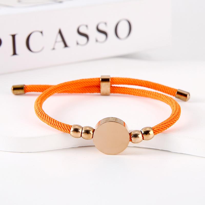 Stainless Steel Multi-Color Adjustable Bracelet with Round Tag for Laser Engraving, 15mm Hole