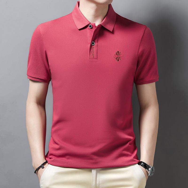 Tricou polo cu mânecă scurtă pentru bărbați, tricou casual lejer cu rever și mânecă jumătate, subțire și respirabil.