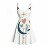 Women Plus Size Spaghetti Strap Off Shoulder Dress Constellation Shooting Star Celestial Print Swing Dress