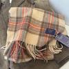 Premium Knitted Wool-Feel Plaid Scarf Men Women Winter Warm Neck Wrap Unisex Fashion Accessory
