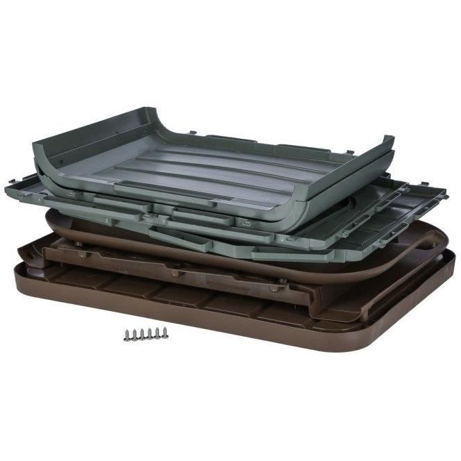 KERBL Niche extérieure en plastique pour chats ou chien Taille M - 75 x 59 x 55 cm- Gris et marron -