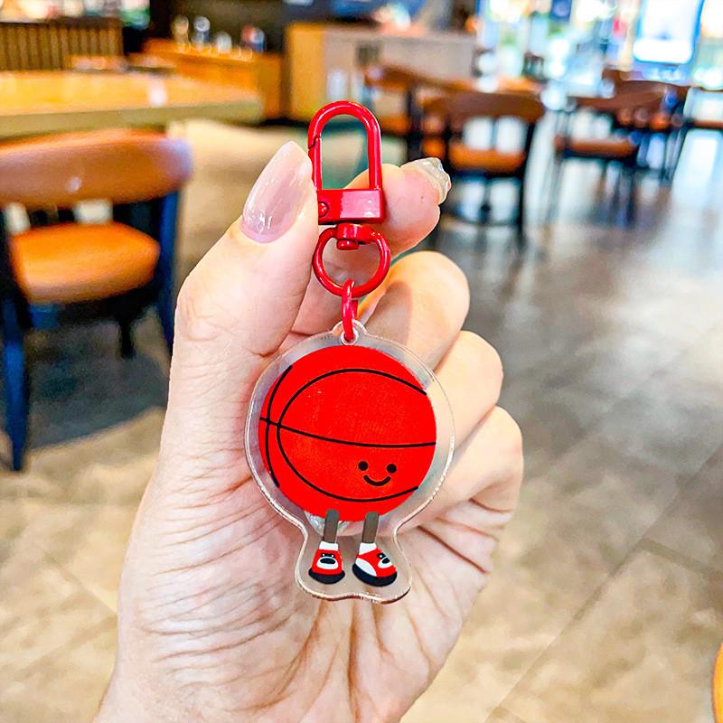 

Очаровательный акриловый брелок для любителей спорта с дизайном тенниса, бадминтона, футбола Basketball Acrylic