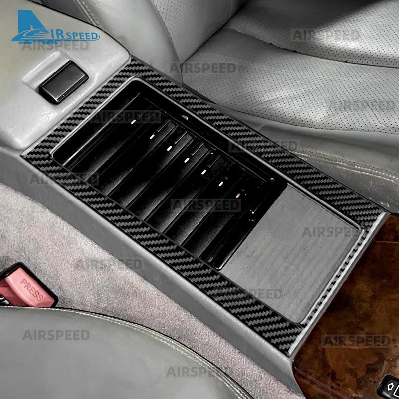 Mercedes Benz SL R129 1990-1994 1995 1996 1997 1998 1999 2000 2001 2002 için Gerçek Yumuşak Karbon Fiber Çıkartma Araba Saklama Kutusu Paneli