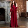 2019 Bohemian Long Dress with Retro Round Neck and Lantern Sleeves