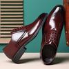 Autumn Lace-up Casual Leather Shoes England Derby Shoes Men's Wedding Shoes Business Dress Fashion