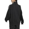 adidas Felpa Sportiva in Maglia a 3 Strisce Stile Retro Colletto Alto Giacca Casual con Striscia Laterale Giacca Unisex Nero JI6649