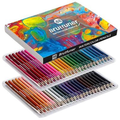 Roleness Watercolor Pencil Set for Kids and Soft Perfect for Beginners and Includes Sharpener 48-Color Adults, Core, Professionals,