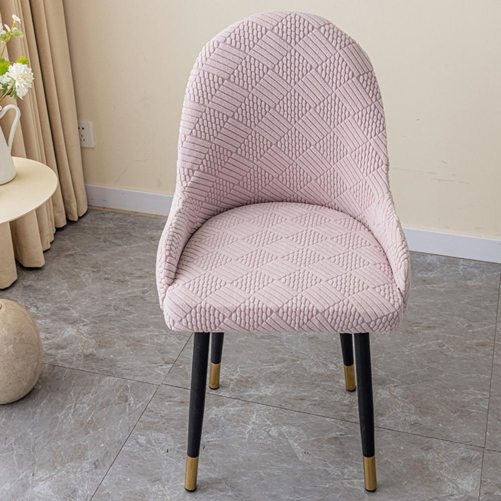 Elastic Stretch Curved Armchair Slipcover Knitted Patterned Solid Colour Chair Cover Non-slip Washable Armchair Cover