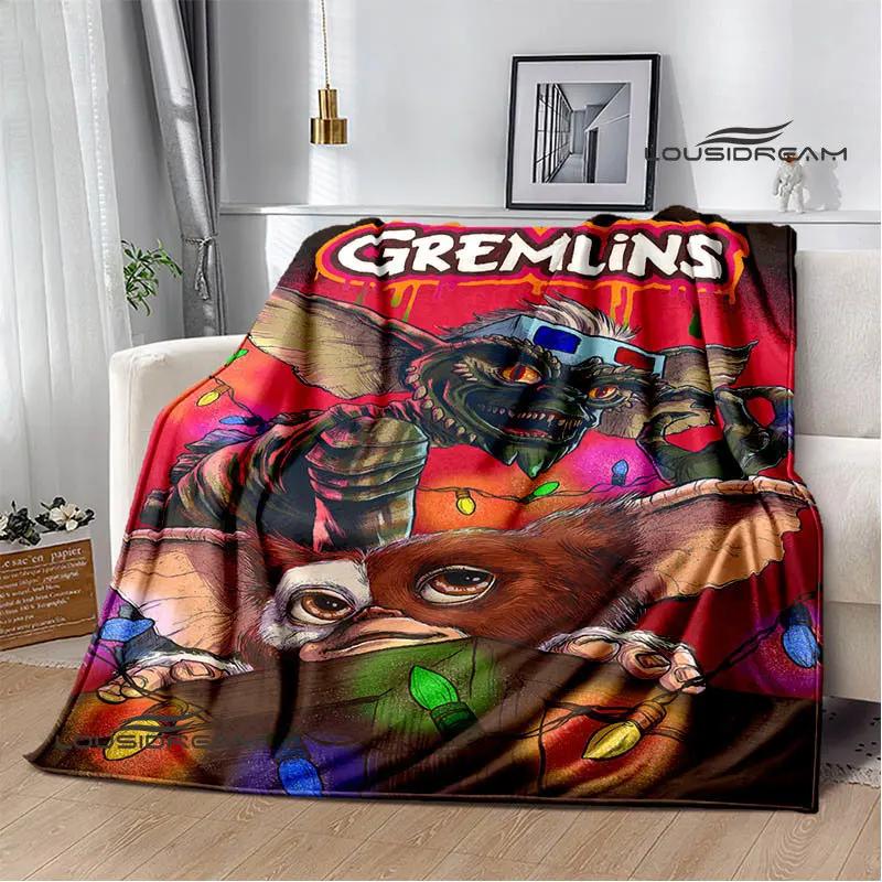 Gremlins cartoon printing blanket children's warm blanket flannel soft and comfortable blanket home travel blanket birthday gift
