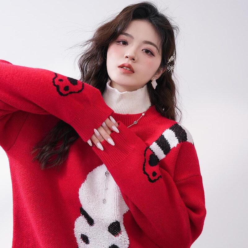 IMAGINEX Women's Cartoon Long-Sleeve Jacquard Sweater