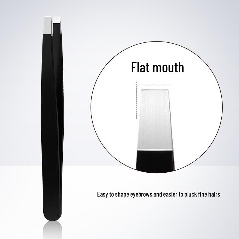 GECOMO Slanted Flat Tip Stainless Steel Eyebrow Tweezers - Hair Removal Beauty Tool