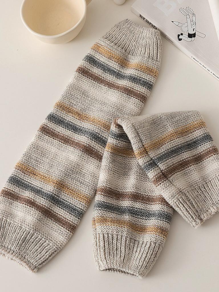 1 Paar Dames Winter Gebreide Beenwarmers, Ademende Losse Warme Streetwear Casual Laars Manchetten Cover Voor Dagelijks Gebruik Beenhoezen