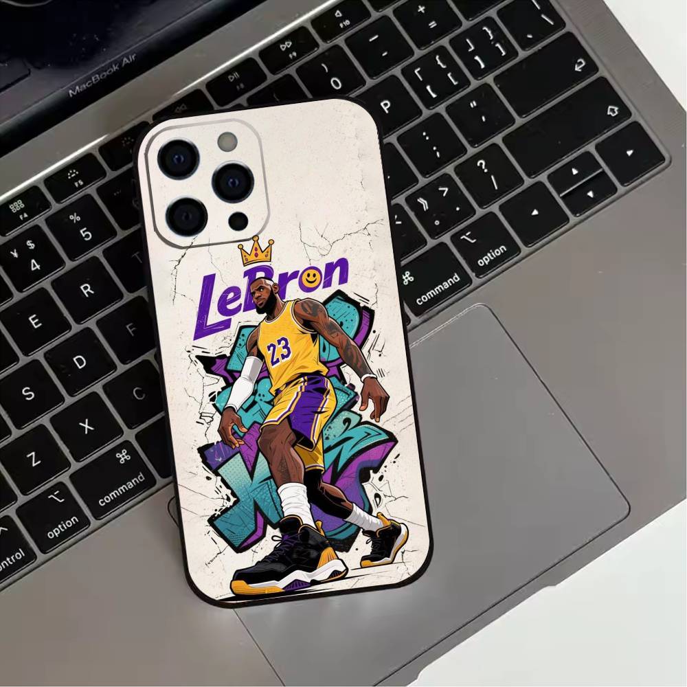 

L-Lebron James 23 Phone Case For iPhone 17,16,15,14,13,12,11 Plus,Pro Max,XS,Soft Silicone Black Cover iPhone17PRO