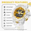 PINDOWS Transparent Gold Dual 50m Water LED Alarm and Perfect for Outdoor and Everyday Wear Men's Watch, Analog-Digital Time, Resistant, Backlight,