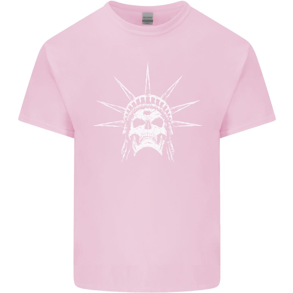 Statue of Liberty Skull USA Gothic Biker Unisexs Light Cotton TShirt