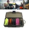 61Pcs Ribbon Fork Tail Fishes Baits Freshwater Saltwater Soft Lures Swimbaits