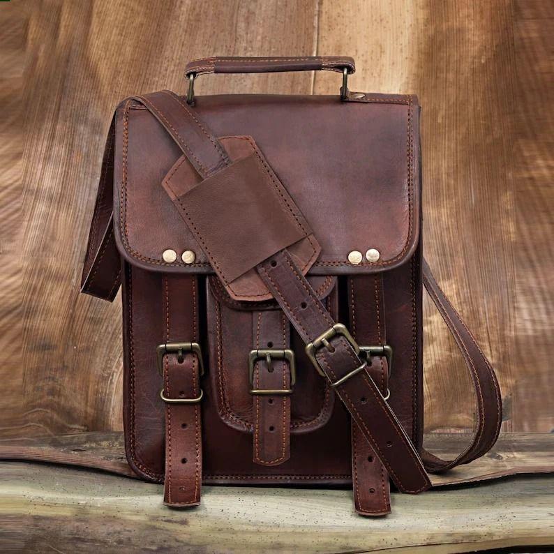 Bag Leather Messenger Genuine Shoulder Men's Crossbody Men Vintage Travel Real