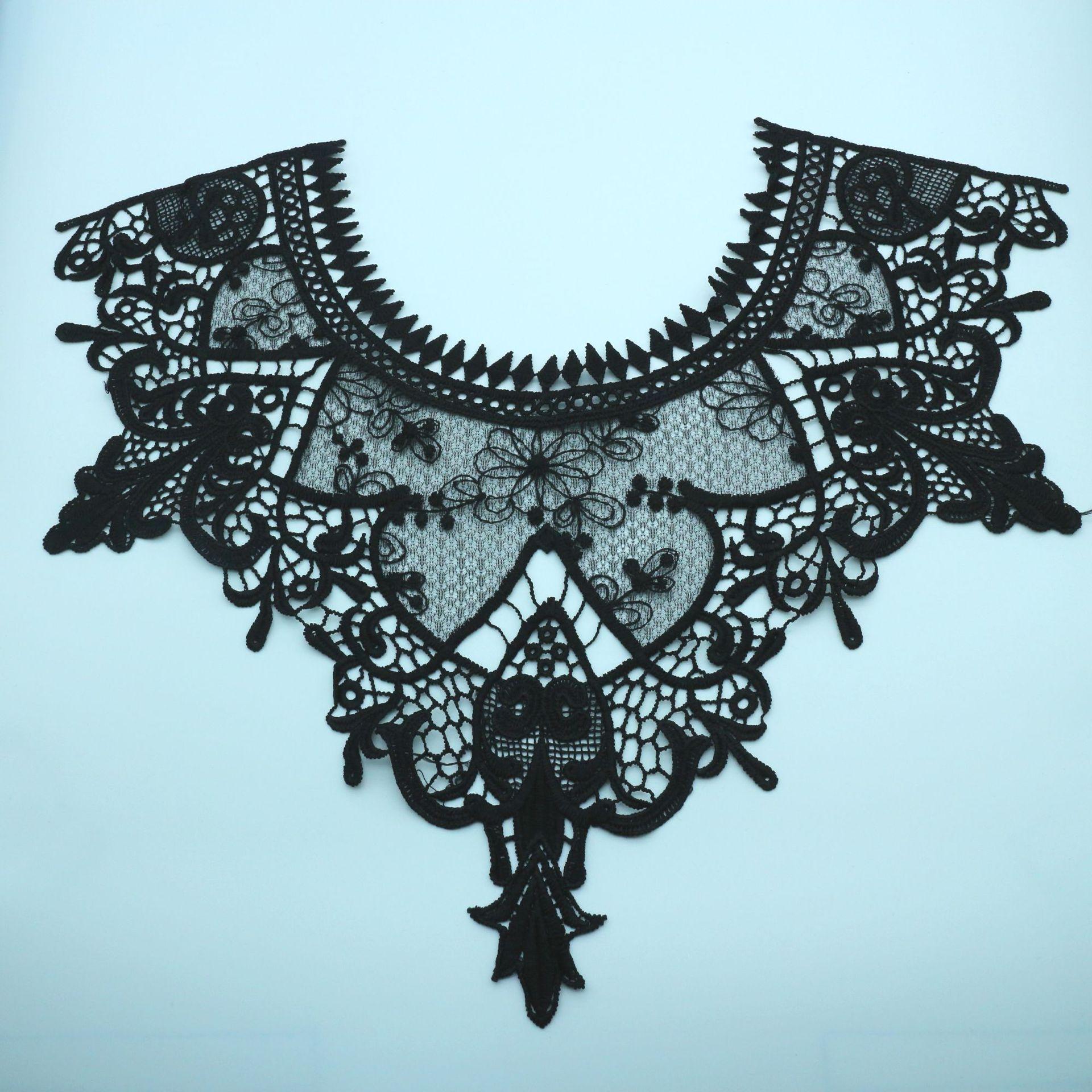 Кружевной воротник, Молочный шелк, Аксессуары для детской одежды, Аксессуары для одежды DIY, Компьютерная вышивка, растворимая в воде, Кружево из хлопковой нити S1031