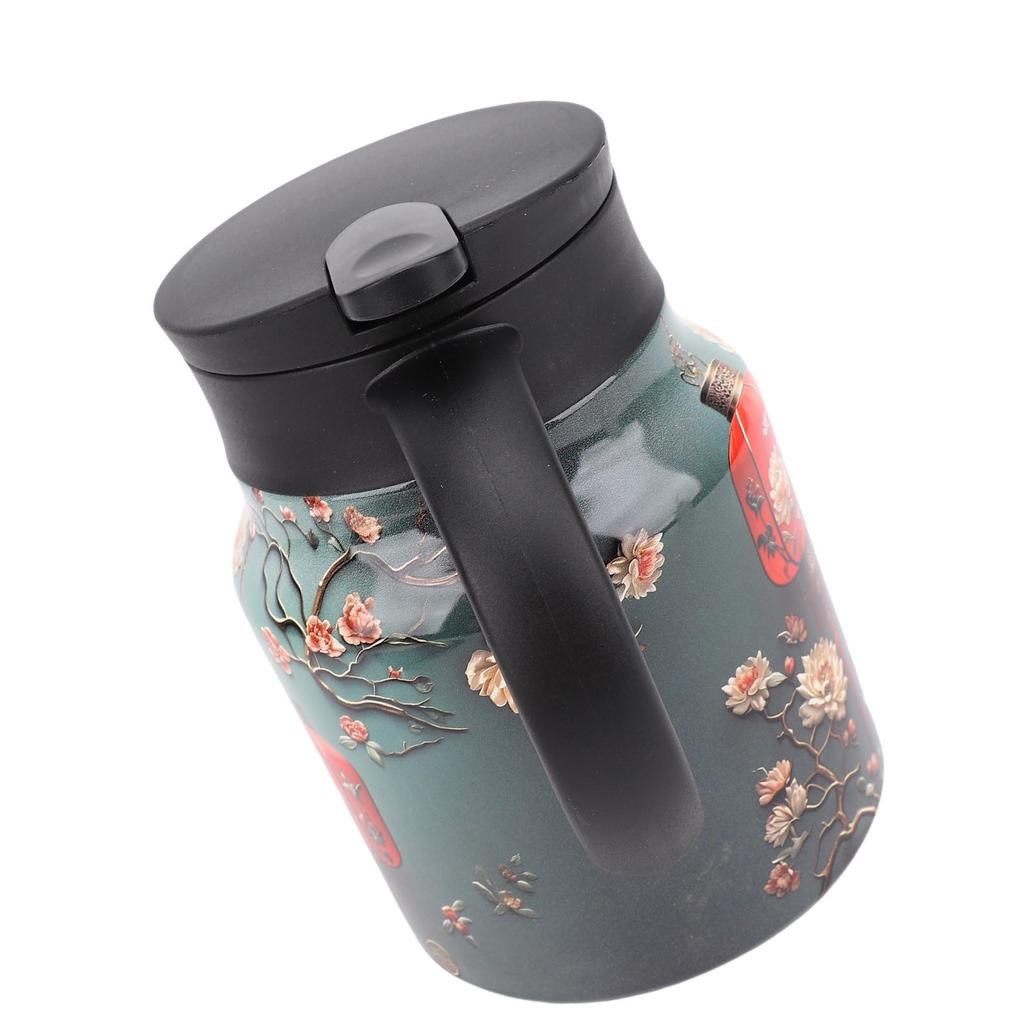 Vintage Teekanne 1000ml 316 Edelstahl Thermische Heißkaffeekanne Isolierte Teekanne mit Deckel für Zuhause Küche Büro