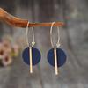 1 Pair Bohemian Minimalist Geometric Circle & Bar Shape Alloy Hoop Earrings, Fashion Multi-Color Alloy Earring Rings for Women, Gift