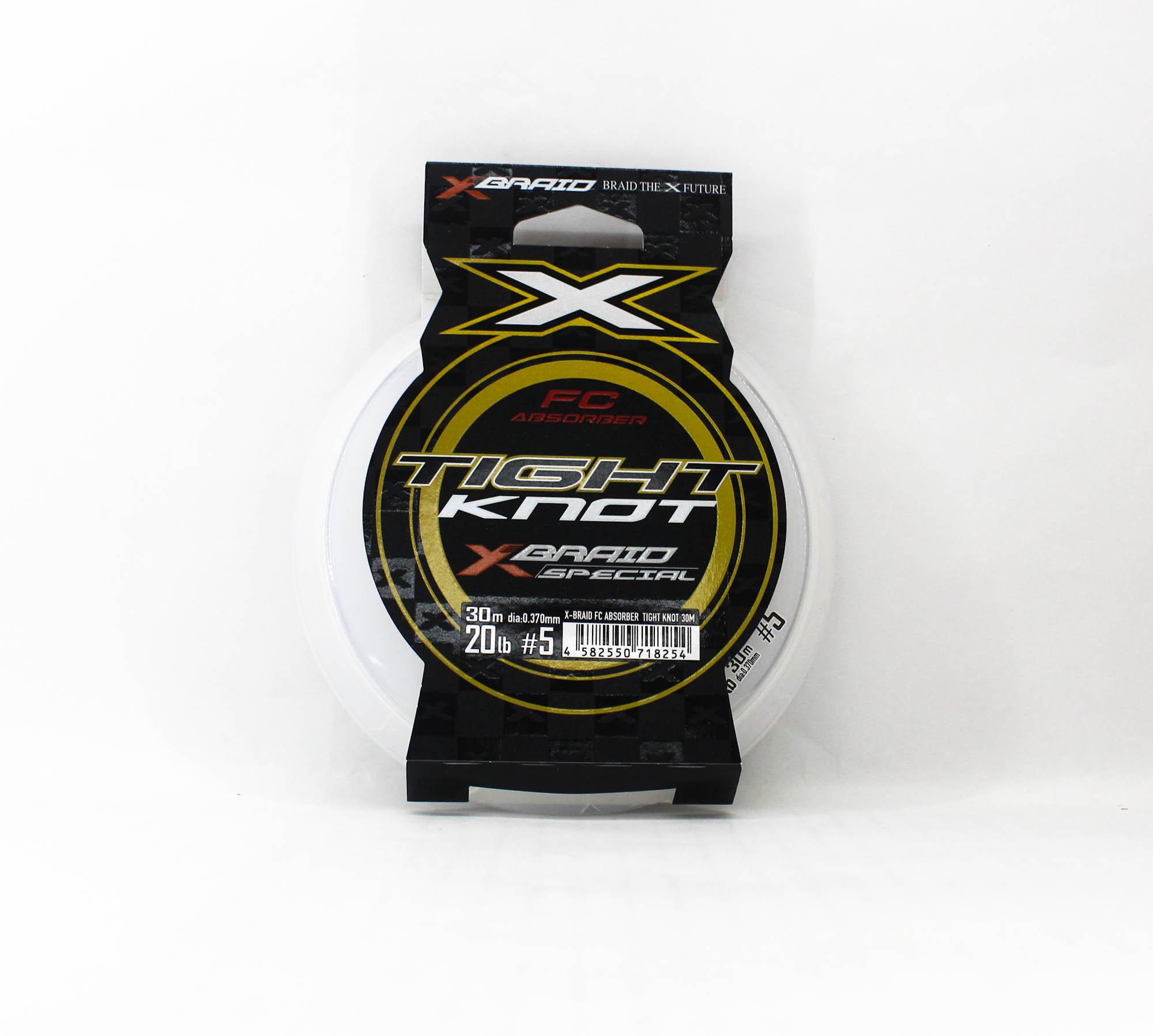 

YGK X Braid Absorber Fluorocarbon Shock Leader Tight Knot 30m 20lb (8254) чистый