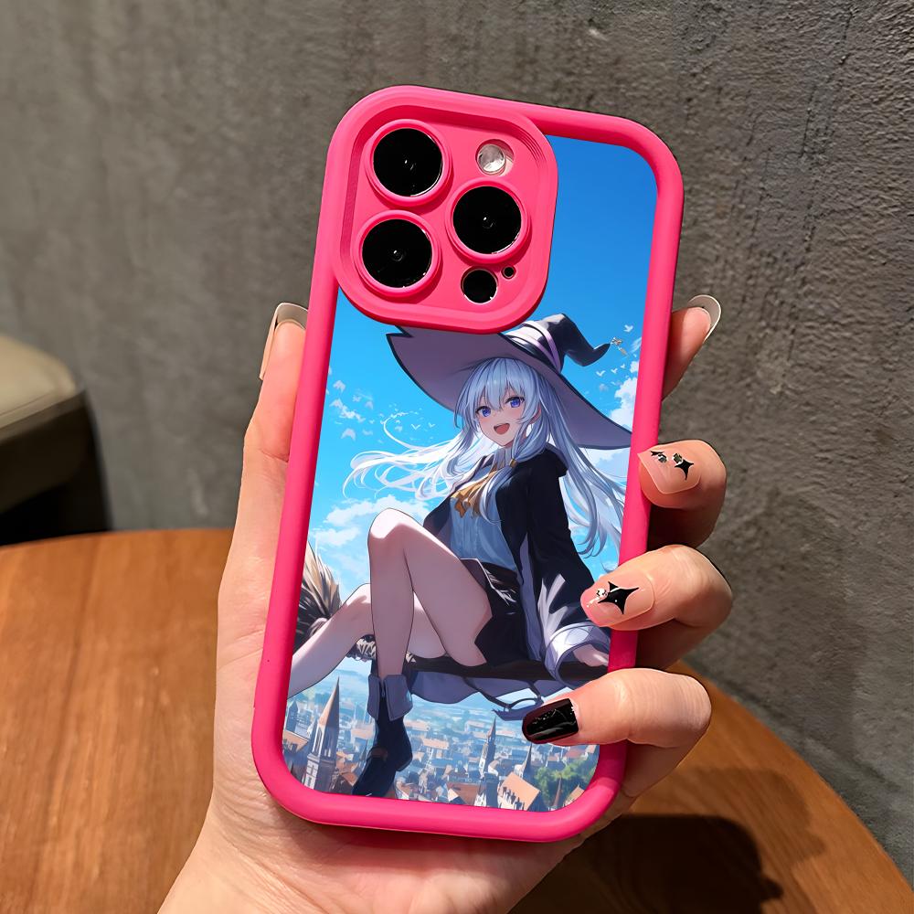 Wandering Witch Elaina Thicken TPU Mobile Phone Case for iPhone 17 16 15 14 13 12 11 Air Pro Max Plus Colorful Cover