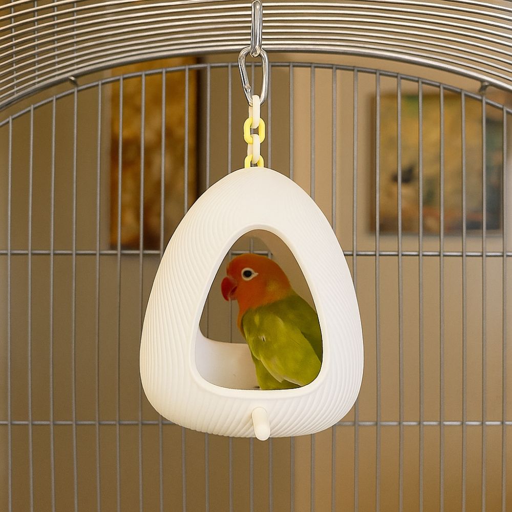 Bite Resistant Hanging Birdhouse Egg Shape Bird Food Tray Parrot Feeding Station  Relieve Boredom
