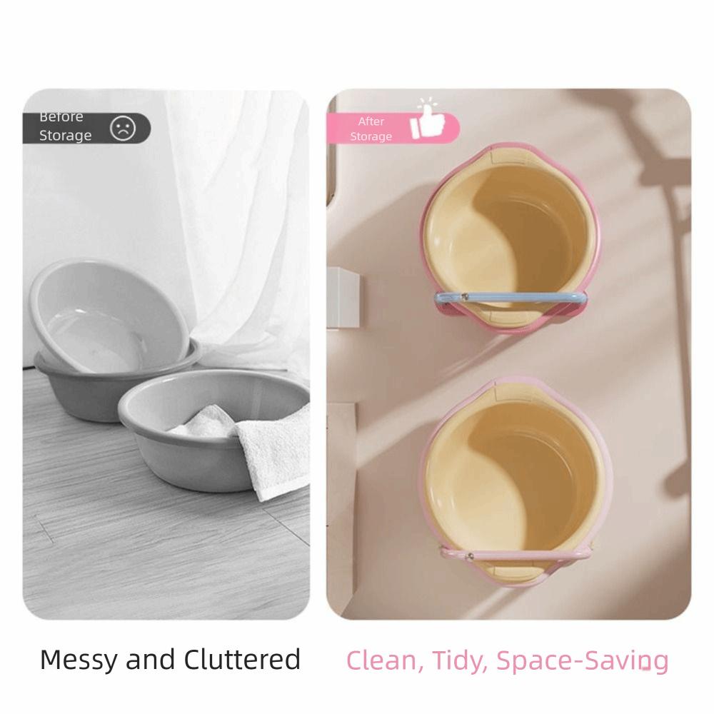 2Pcs No Punching Telescopic Washbasin Rack Plastic Pot Lid Storage Rack  Bathroom