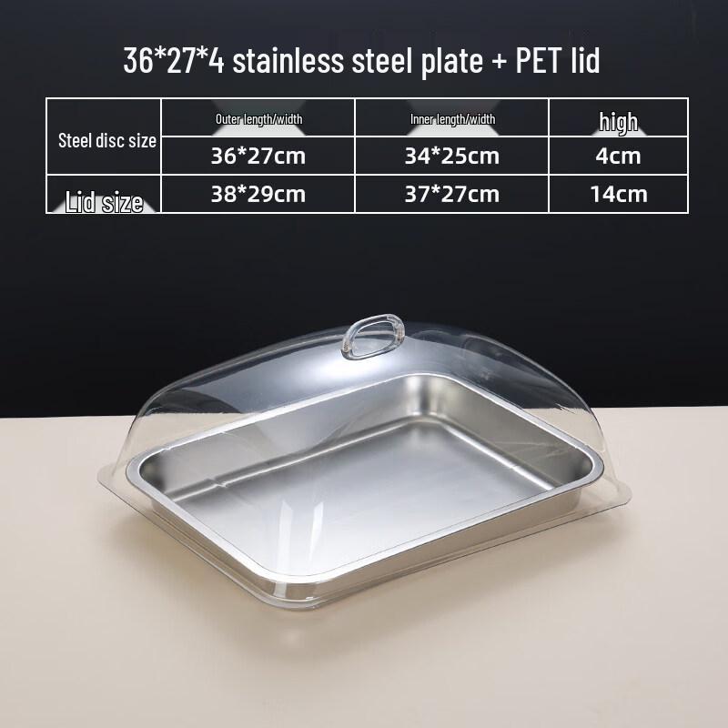 Youde 304 Stainless Steel Food Display Tray with Transparent Lid