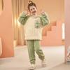 Girls Winter Coral Fleece Pajama Set Thick Warm Sleepwear Ages 8 Cartoon Animal Print Home Outfit