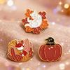 Thanksgiving Tiere Emaille Anstecknadeln Herbst Katze Fuchs Krähe Anstecknadeln Reversabzeichen Cartoon Blätter Schmuck Geschenk für Kinder Freunde