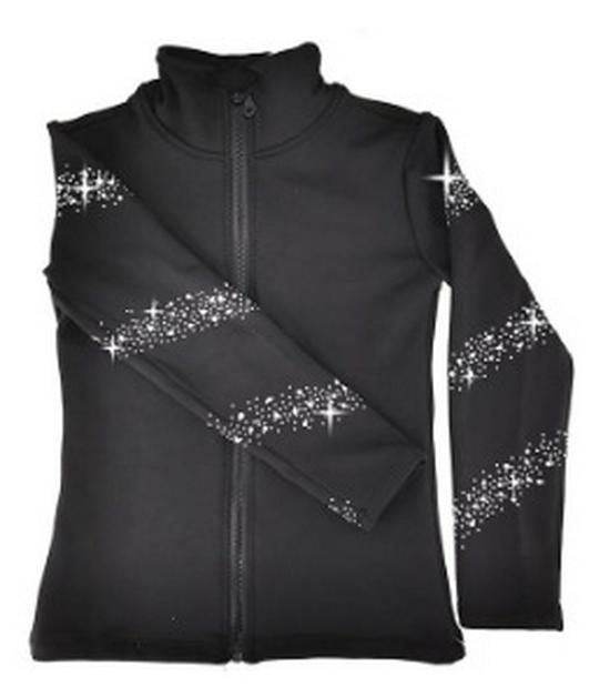 LIUHUO Children's Figure Skating Suit: Fashionable Black Diamond-Accent Pants and Training Costume