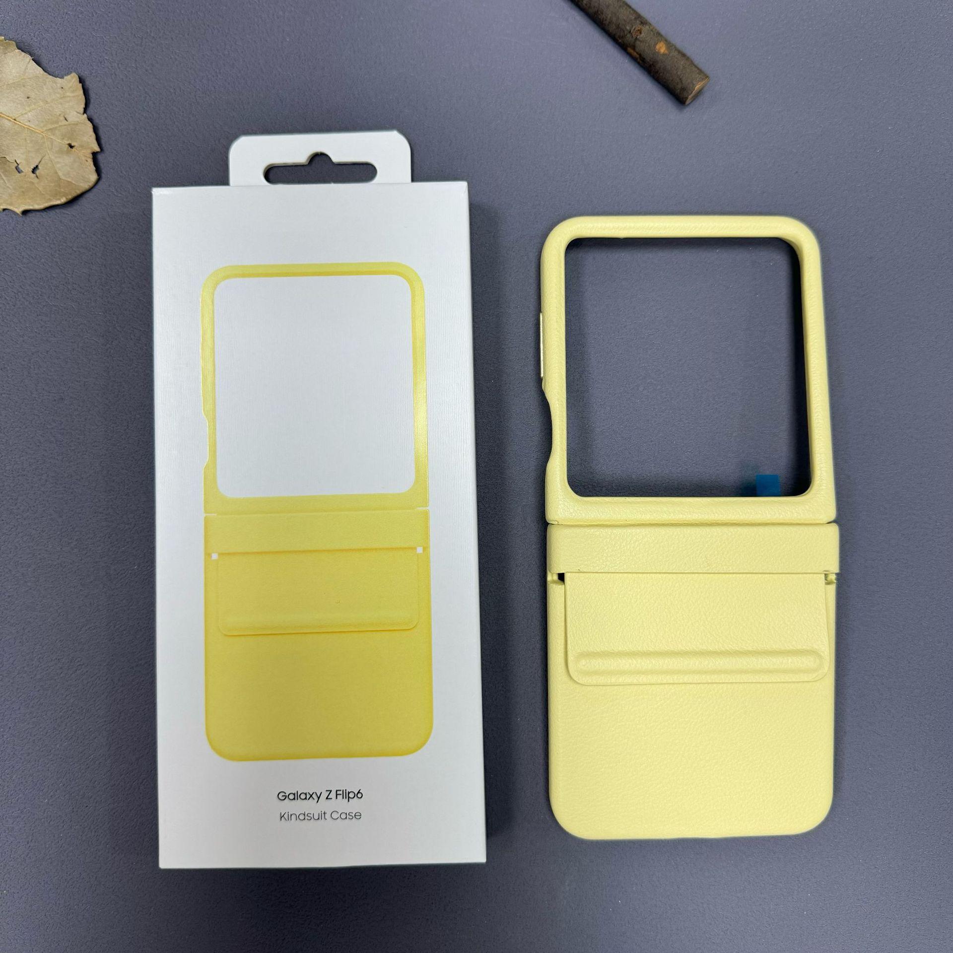 

Подходит для Samsung Zfilp6 Кожаный чехол Складной кожаный чехол Чехол для мобильного телефона Galaxy ZFilp6 Однотонный деловой Z Filp6