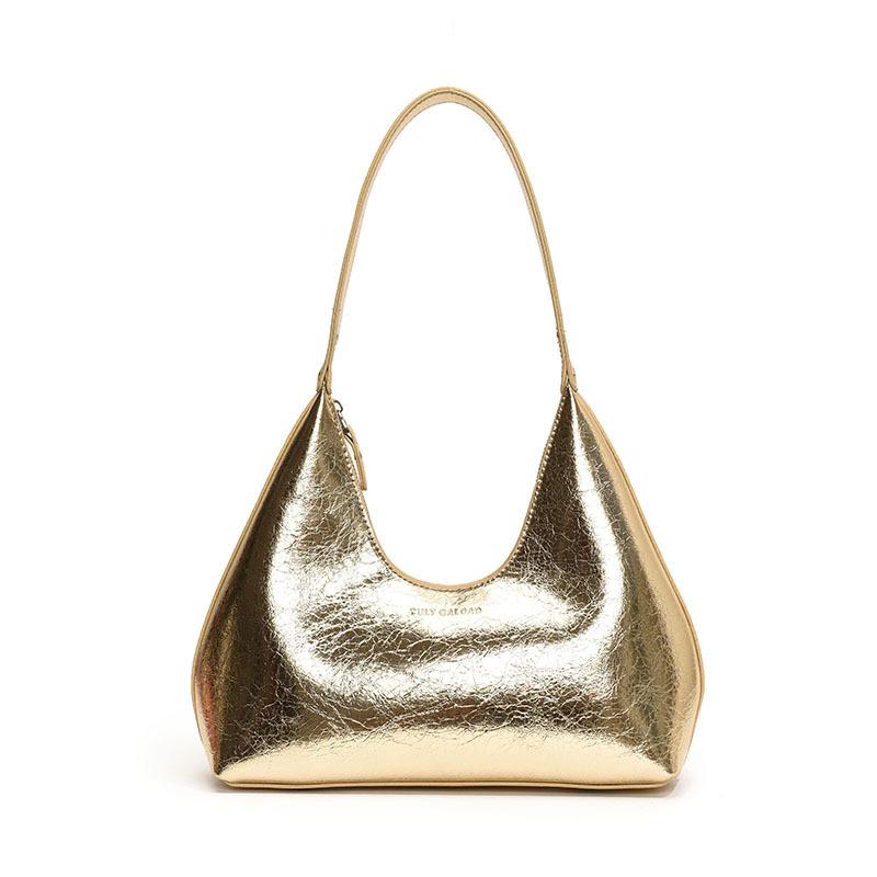 Fashion Underarm Shoulder Bags For Women PU Leather Pure Color Armpit Hobo Bag   Luxury Designer Purses And Handbag