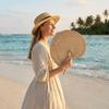 Portable Handmade Woven Straw Fans Anti-Mosquito Decorative Handheld Fans Cattail Fan  Photo Prop