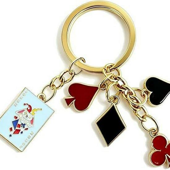 Classic Card Poker Keychain - Lucky Money Pendant and Halloween Ornament