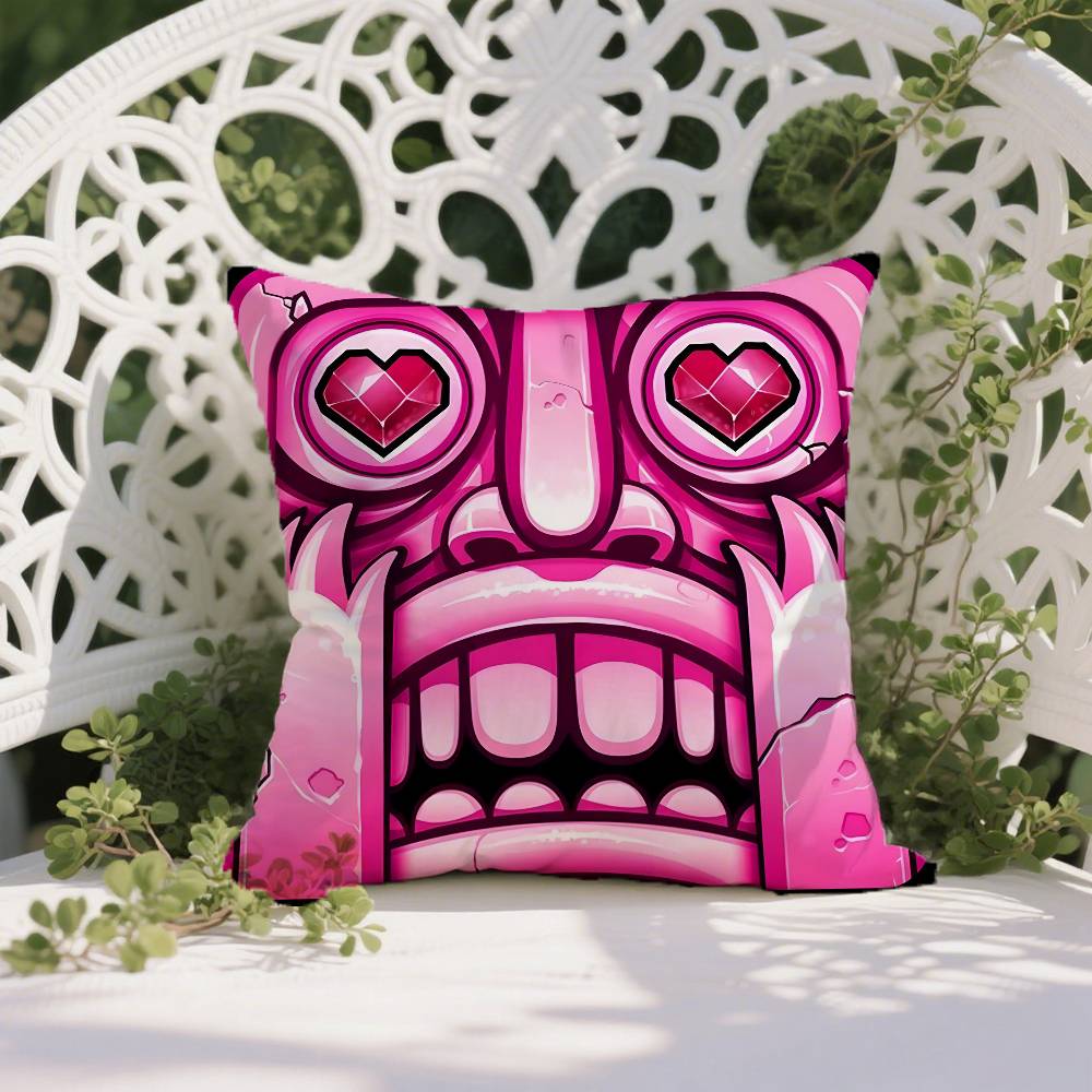 Pop-Parkour Game Temple Run-A Pillow Case Anti-dustmite Pillowcase Invisible Zipper Silky Short Plush Sofa Cushion Cover