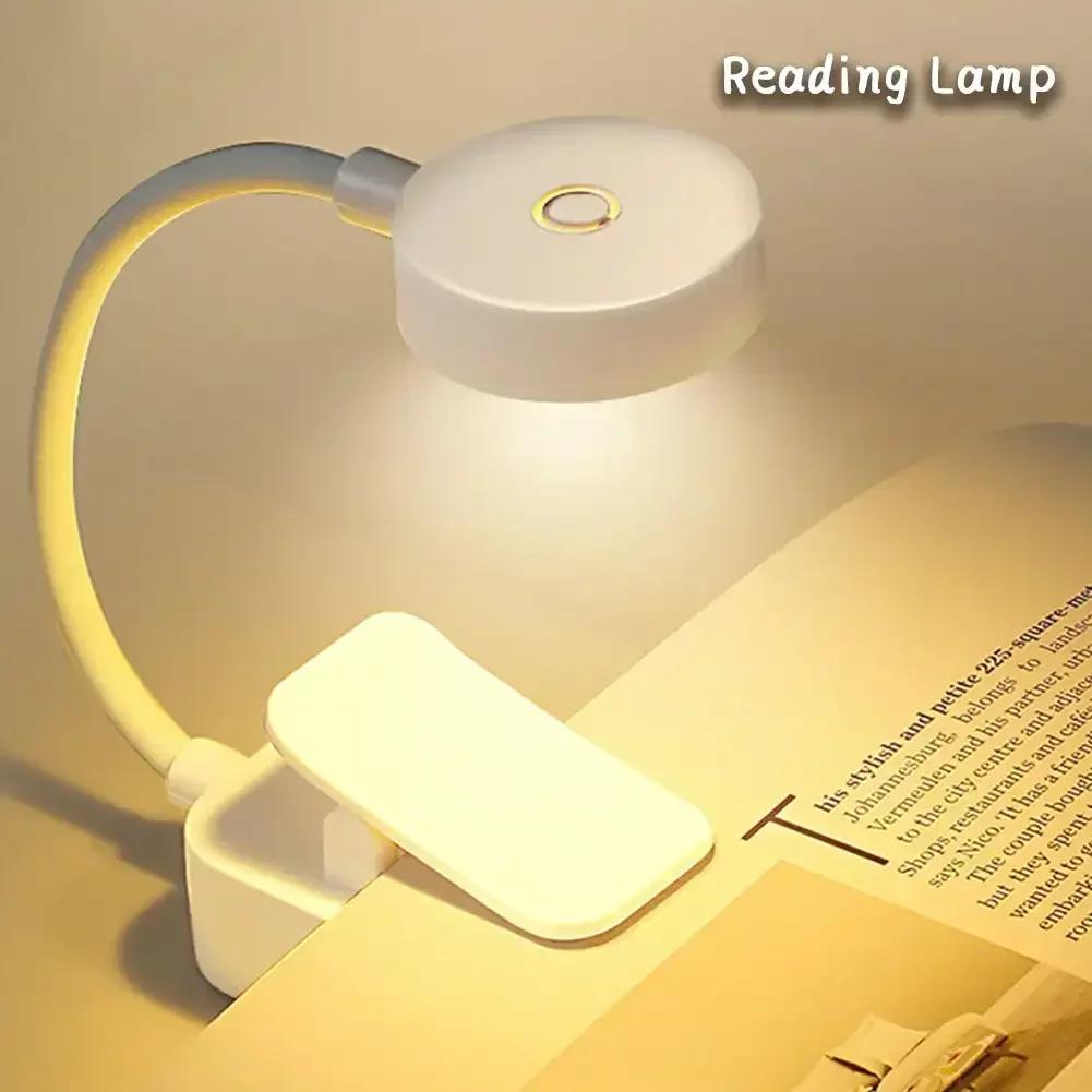 Led Table Lamp USB Rechargeable Night Light With Folding Clamp Study Stand Read Lamp Touch 3 Modes Dimming Eye Protection Light