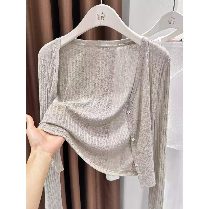 Temperament Collar Thin Floral Cardigan Women's Air-conditioned Shirt with Shawl Top Jacket Summer
