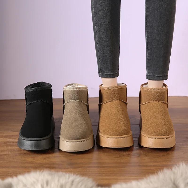 New Classic Thickened Fluff Women's Snow Boots Comfortable Warm Ankle Boots Women Winter Ladies Shoes Chunky Botas Mujer