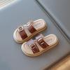 Kids Slippers Outdoors Korean Style Slip-on Boys Girls Sandals Breathable 2025 Summer Children Beach Shoes Soft Sole Non-slip